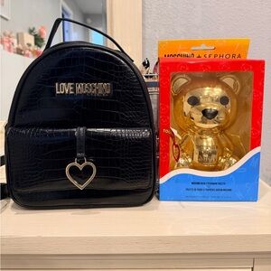 Love Moschino backpack and Eyeshadow Palette
